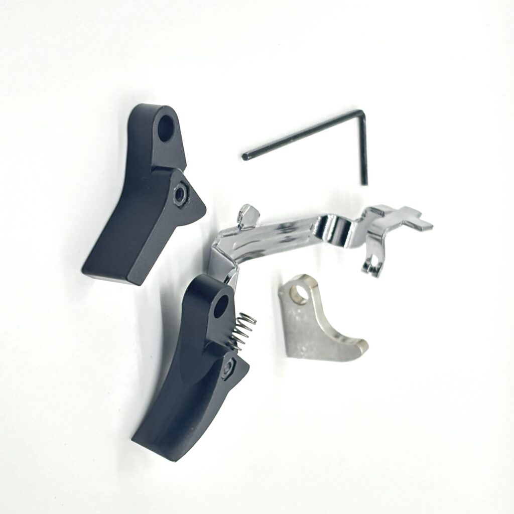 Value Pack for Glock FRT V2 6061 Aluminum Trigger Bar Kit 2x Shoe (Black Curve and Flat) Gen 1 2 3 4, 9mm, .40, .357
