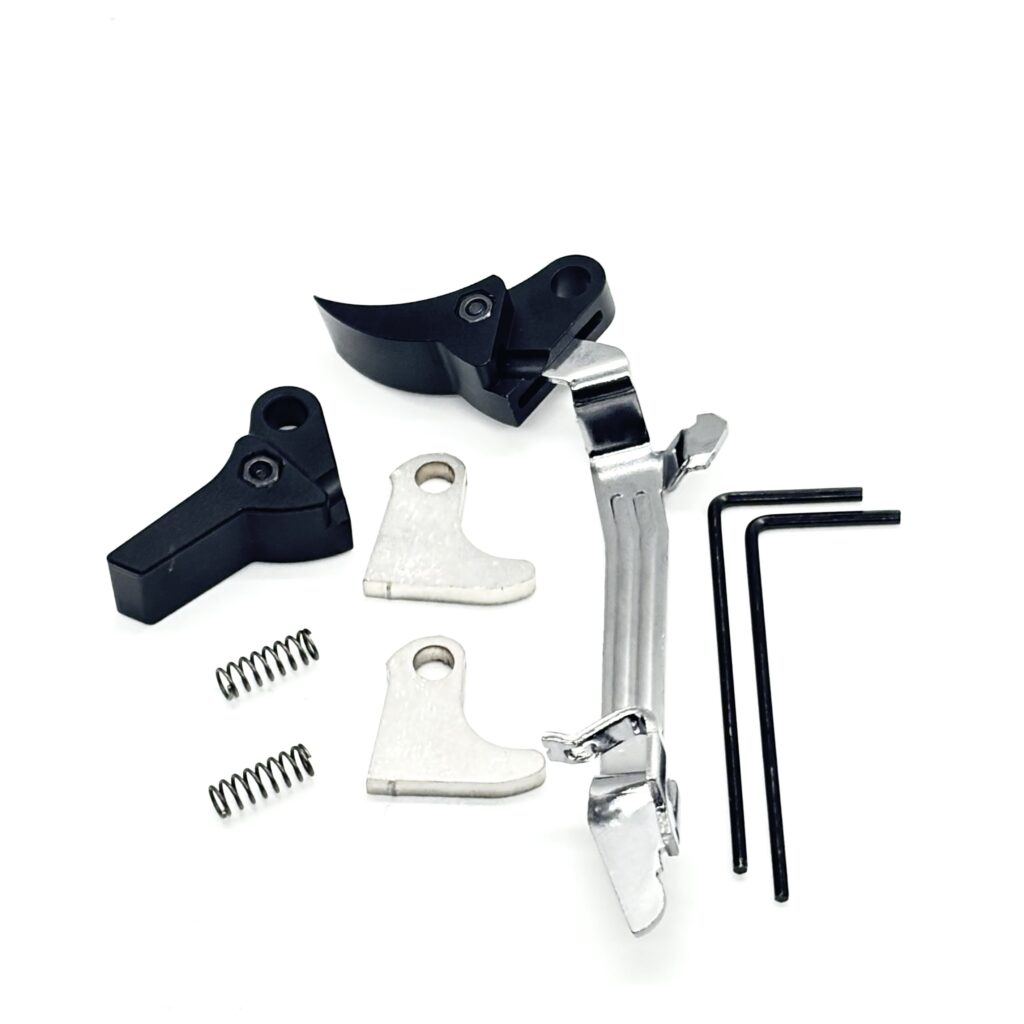 Value Pack for Glock FRT V2 6061 Aluminum Trigger Bar Kit 2x Shoe (Black Curve and Flat) Gen 1 2 3 4, 9mm, .40, .357