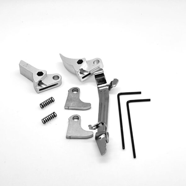 Value Glock FRT V2 6061 Aluminum Trigger Bar Kit 2x Shoe (Silver Curve and Flat) Gen 1 2 3 4, 9mm, .40, .357