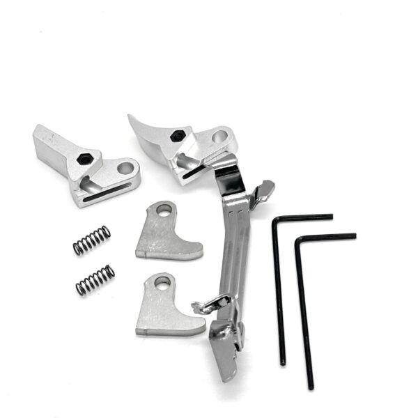 Value Glock FRT V2 6061 Aluminum Trigger Bar Kit 2x Shoe (Silver Curve and Flat) Gen 1 2 3 4, 9mm, .40, .357