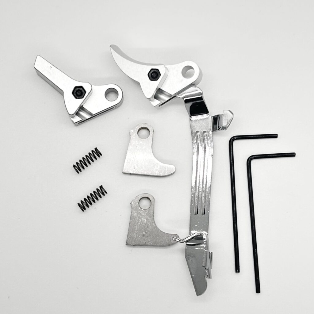 Value Pack for Glock FRT V2 6061 Aluminum Trigger Bar Kit 2x Shoe (Silver Curve and Flat) Gen 1 2 3 4, 9mm, .40, .357