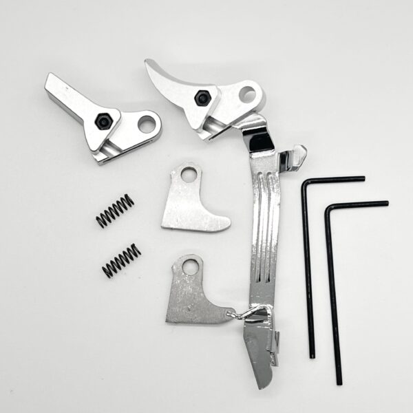 Value Glock FRT V2 6061 Aluminum Trigger Bar Kit 2x Shoe (Silver Curve and Flat) Gen 1 2 3 4, 9mm, .40, .357