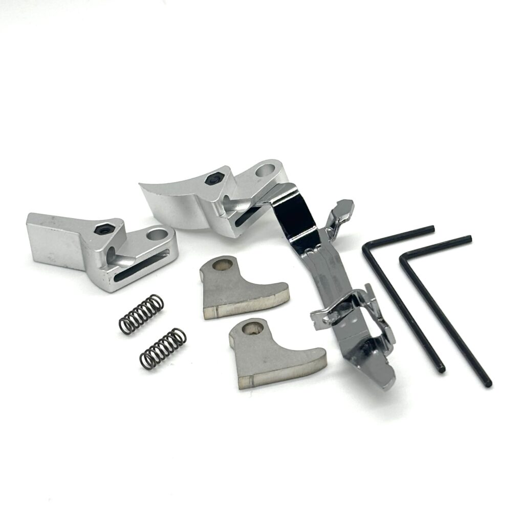 Value Pack for Glock FRT V2 6061 Aluminum Trigger Bar Kit 2x Shoe (Silver Curve and Flat) Gen 1 2 3 4, 9mm, .40, .357