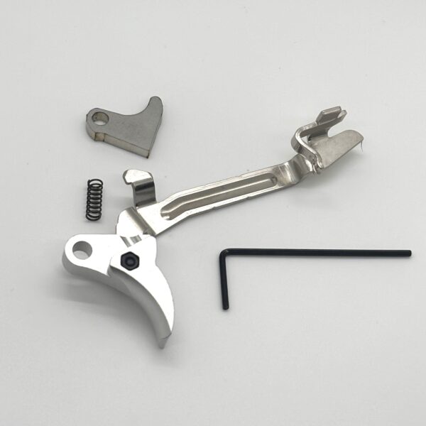 GLOCK FRT V2 6061 ALUMINUM TRIGGER BAR KIT, SILVER CURVE, GEN 1 2 3 4, 9mm, .40, .357