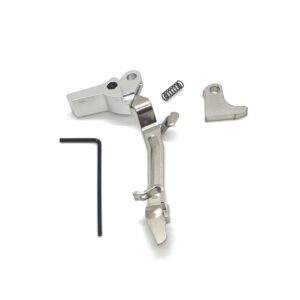 GLOCK FRT V2 6061 ALUMINUM TRIGGER BAR KIT, SILVER FLAT, GEN 1 2 3 4, 9mm, .40, .357