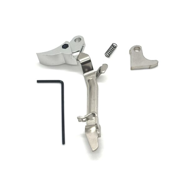 GLOCK FRT V2 6061 ALUMINUM TRIGGER BAR KIT, SILVER CURVE, GEN 1 2 3 4, 9mm, .40, .357